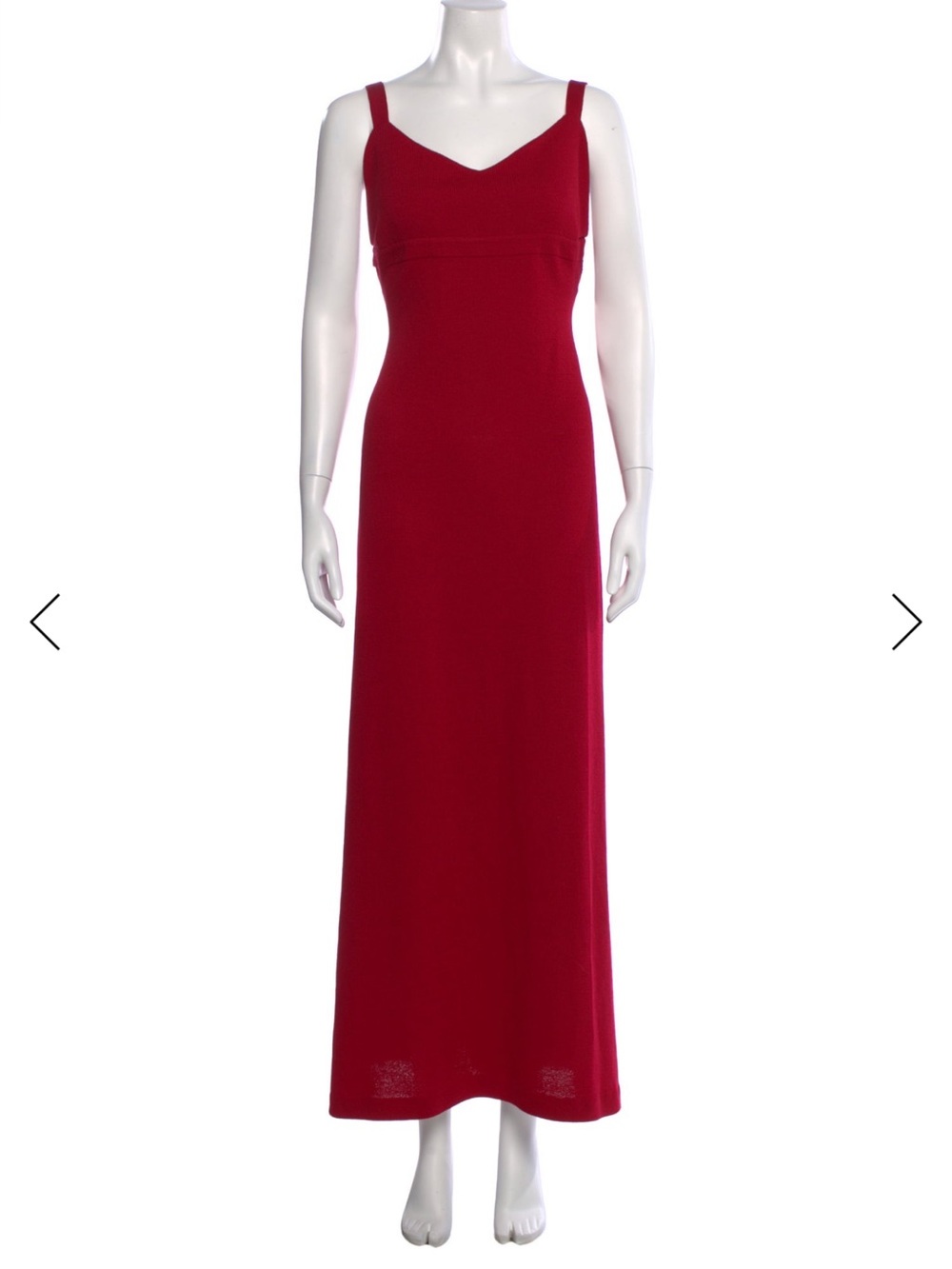 St. John Crimson Red Sleeveless Maxi Dress USA M